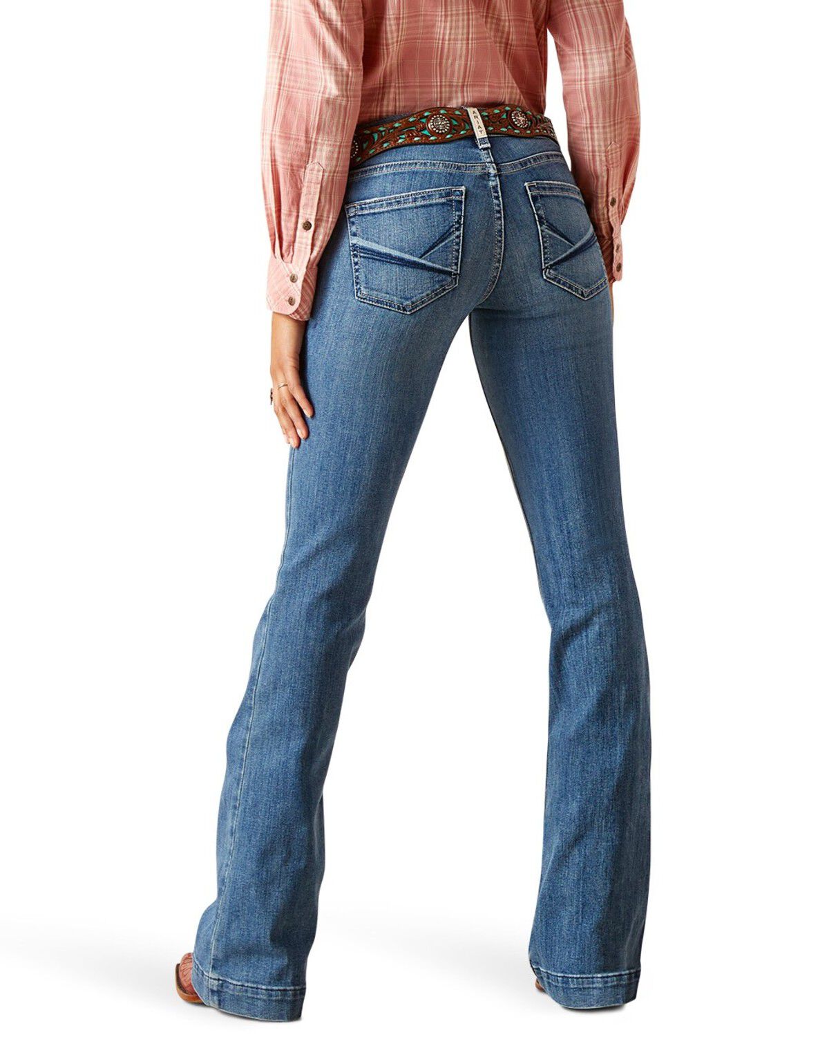 Image #2 - Ariat Women's Minnesota Medium Wash Mid Rise Leila Slim Stretch Trouser Jeans - Plus, Medium Wash, hi-res