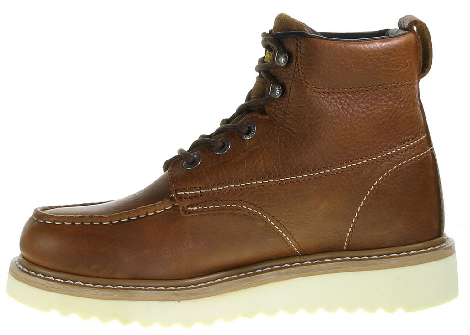 Image #11 - Wolverine Men's 6" Lace-Up Moc Wedge Work Boots - Soft Toe, Brown, hi-res