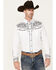Image #1 - Rodeo Clothing Men's Embroidered Long Sleeve Snap Western Shirt, White, hi-res