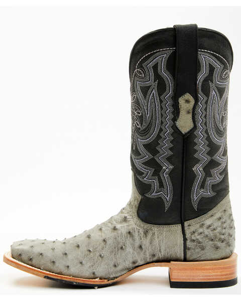 Image #3 - Tanner Mark Men's Exotic Full Quill Ostrich Western Boots - Broad Square Toe, Grey, hi-res