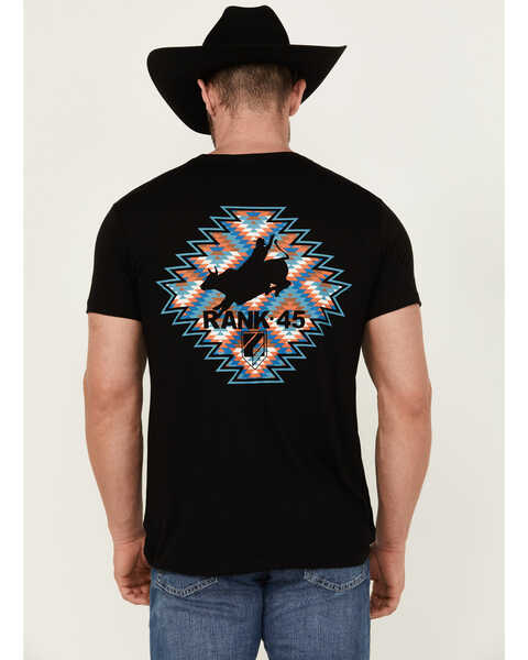 Image #4 - RANK 45® Men's Southwestern Print Bull Logo Short Sleeve Graphic T-Shirt , Black, hi-res