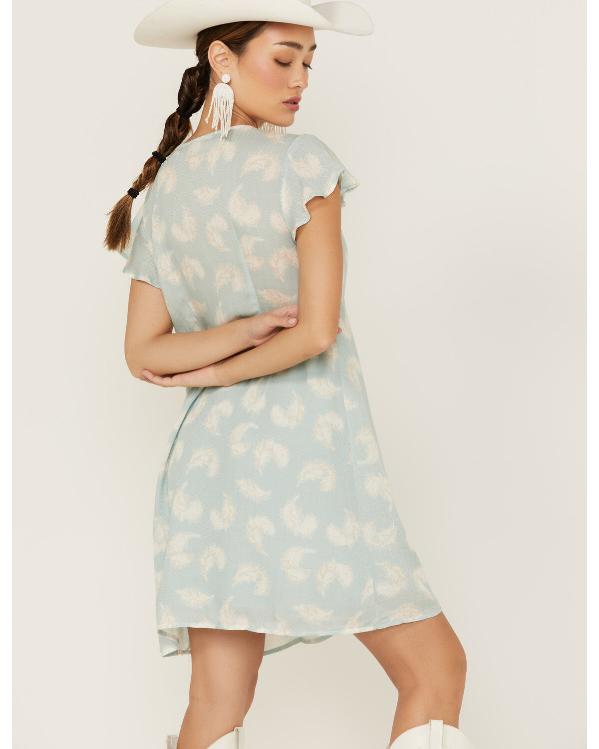 Image #3 - Stetson Women's Feather Print Button-Front Mini Dress, , hi-res