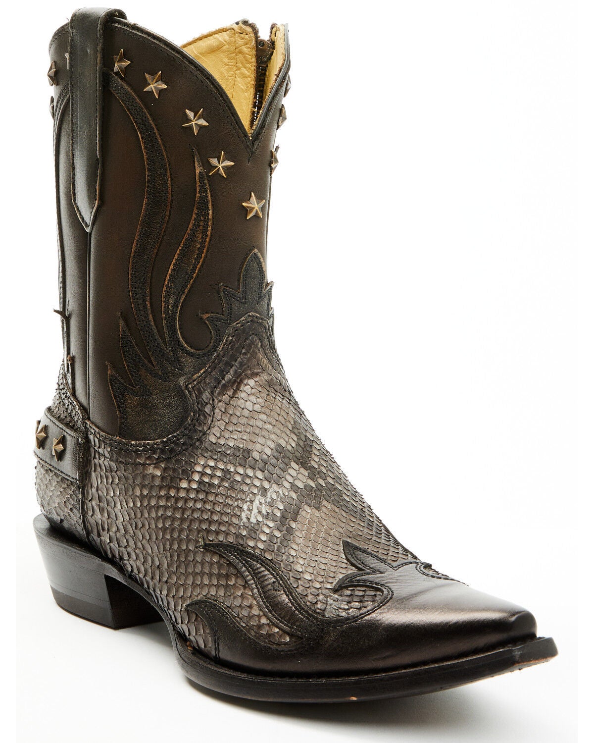 Corral Men's Exotic Python Overlay Short Western Boots - Snip Toe, Natural, hi-res