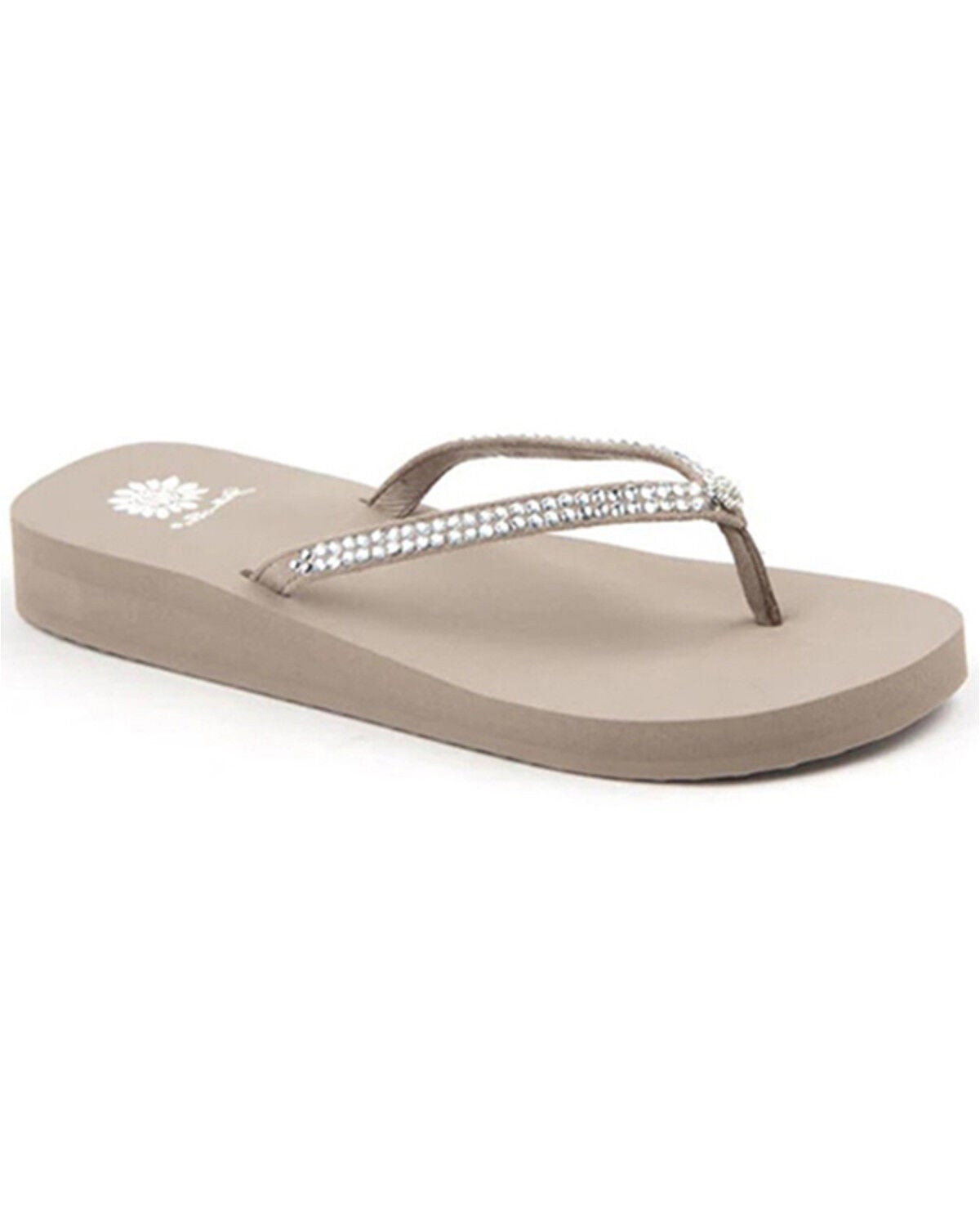 Image #1 - Yellow Box Women's Jello Rhinestone Sandals, Taupe, hi-res