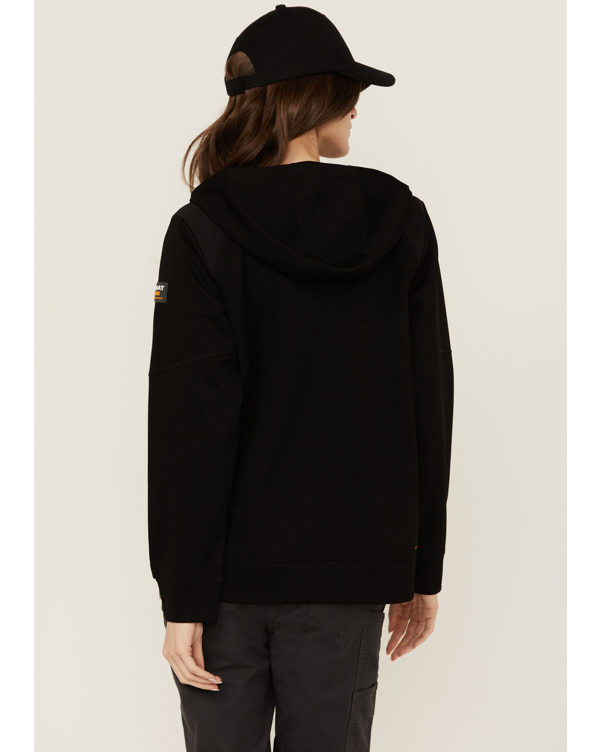 Image #4 - Ariat Women's Rebar WorkTek Reinforced 1/2 Zip Hooded Pullover, Black, hi-res