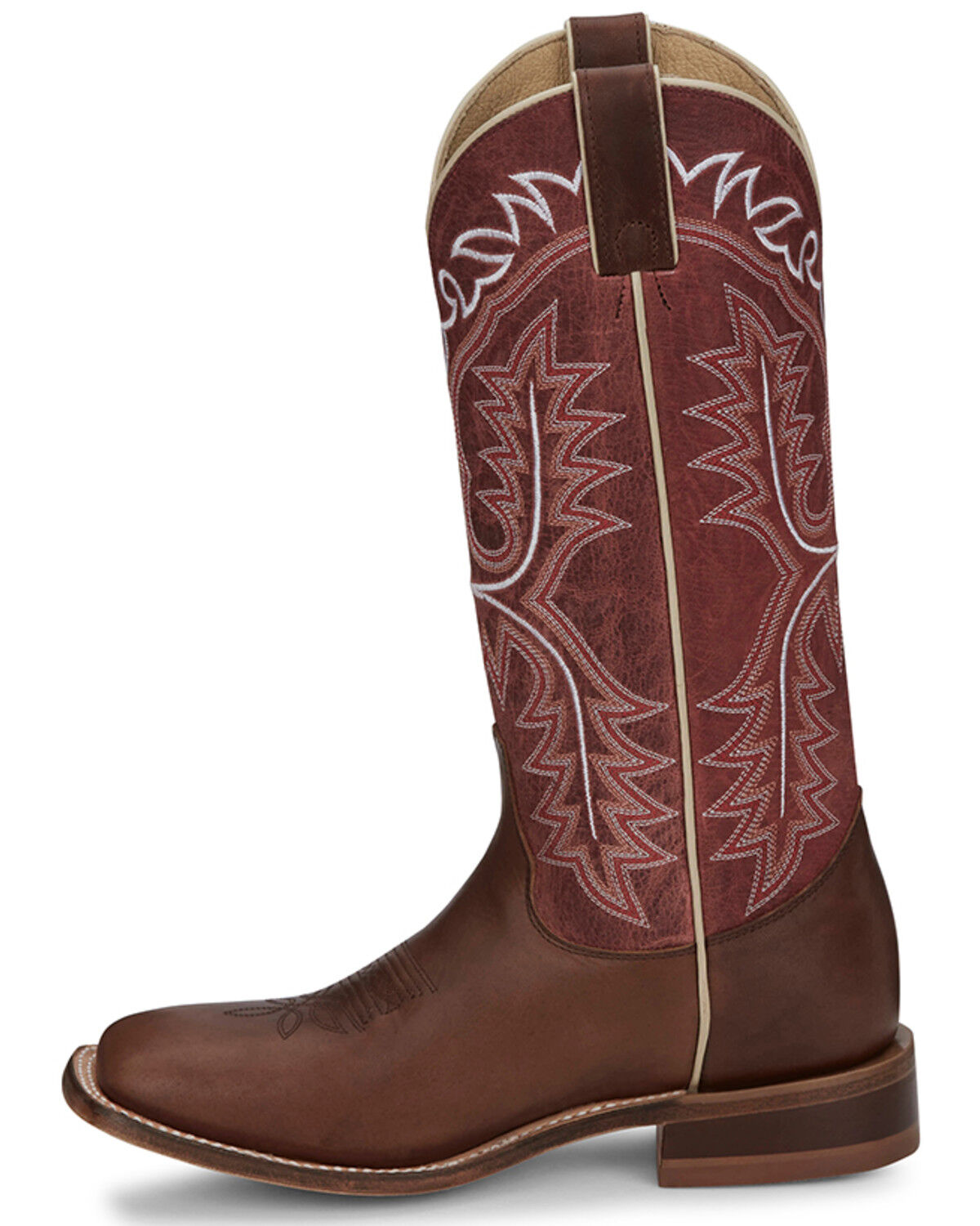 Image #3 - Justin Women's Stella Western Boots - Broad Square Toe, Brown, hi-res