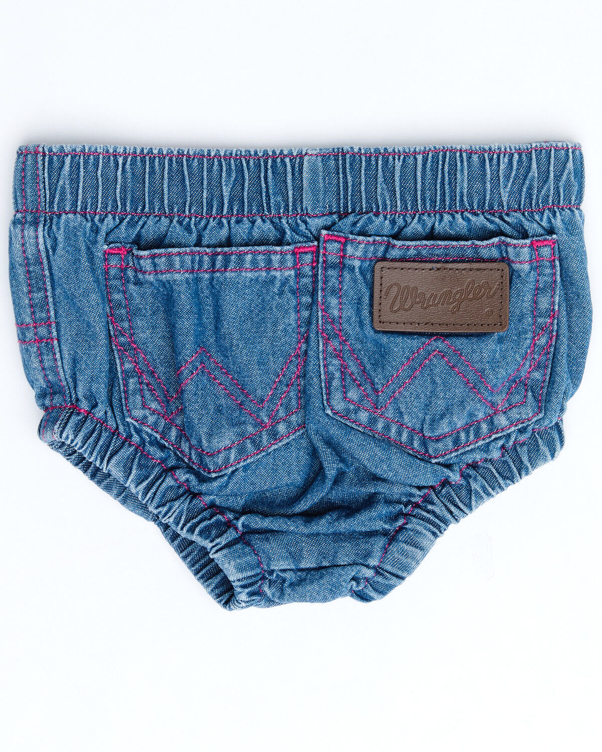 Image #3 - Wrangler Infant Girls' Denim Diaper Cover, Blue, hi-res