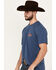 Image #2 - Wrangler Men's Boot Barn Exclusive Ombre Logo Short Sleeve Graphic T-Shirt, Indigo, hi-res