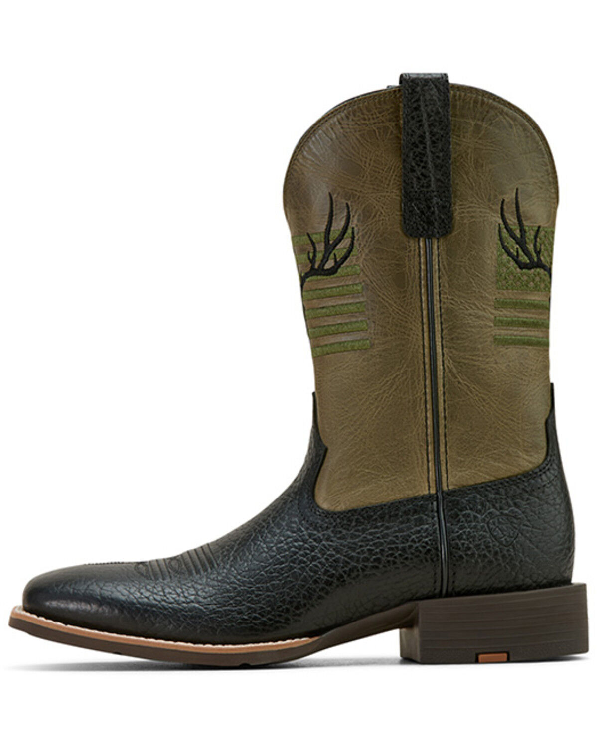 Image #2 - Ariat Men's Sport Antlers Western Boots - Broad Square Toe, Black, hi-res