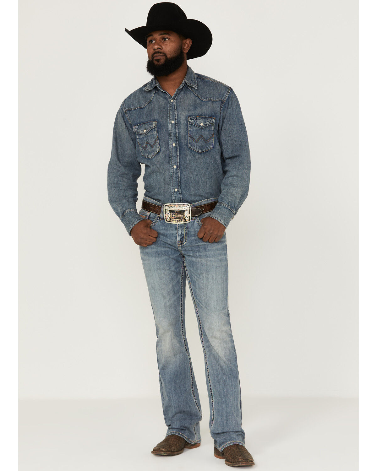 Image #1 - RANK 45® Men's Desert Ranch Performance Stretch Slim Bootcut Jeans, , hi-res