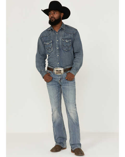 RANK 45® Men's Desert Ranch Performance Stretch Slim Bootcut Jeans , Medium Wash, hi-res