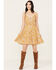 Wild Moss Women's Smocked Waist Cami Dress, Mustard, hi-res