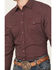 Image #3 - Rodeo Clothing Men's Geo Print Long Sleeve Snap Western Shirt, Burgundy, hi-res