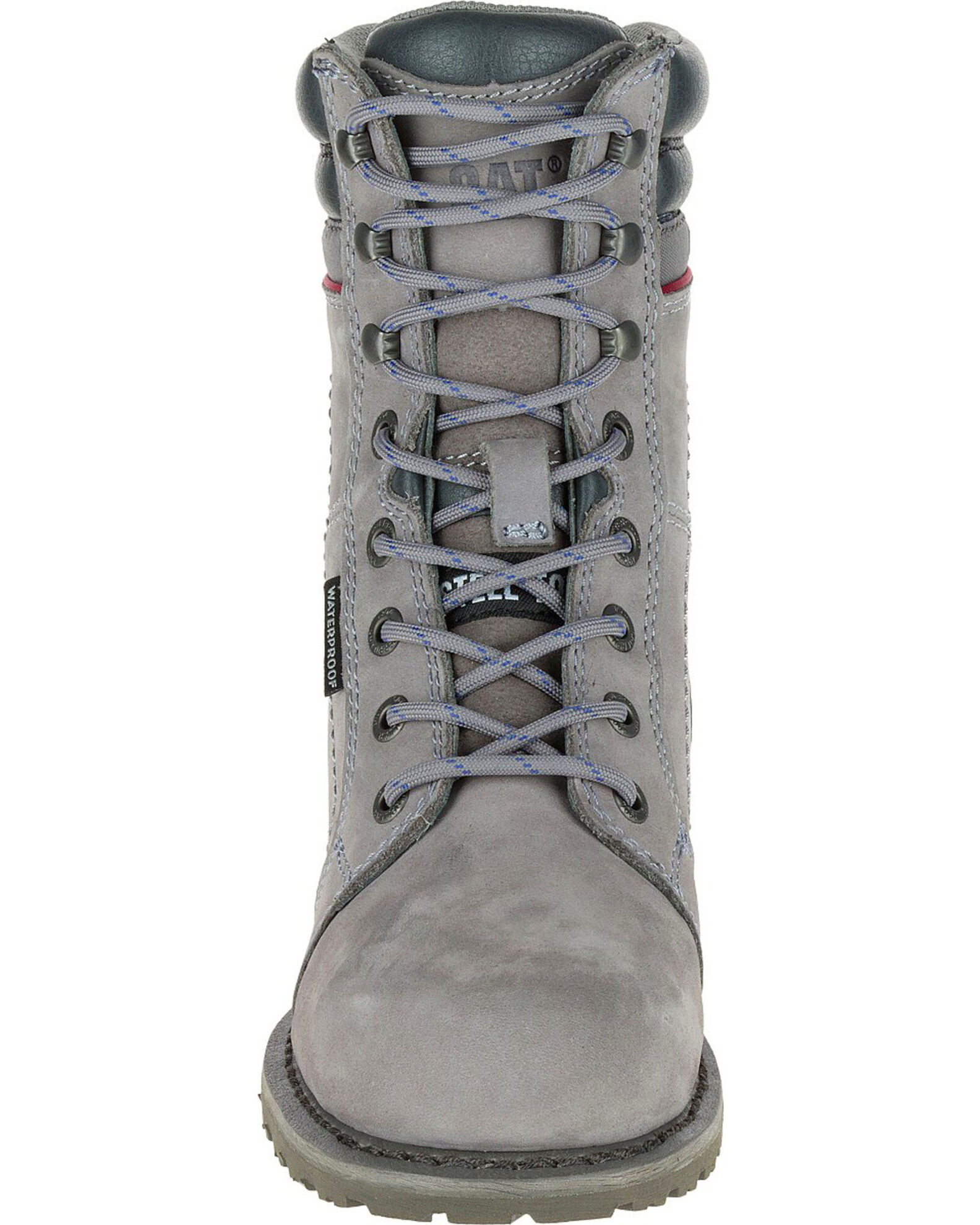 Image #4 - CAT Women's Echo Waterproof Work Boots - Steel Toe, Grey, hi-res