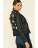 Image #1 - Mauritius Women's Christy Scatter Star Leather Jacket , Navy, hi-res
