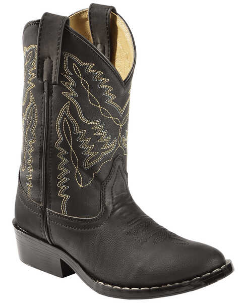 Swift Creek Boys' Black Cowboy Boots - Round Toe, , hi-res