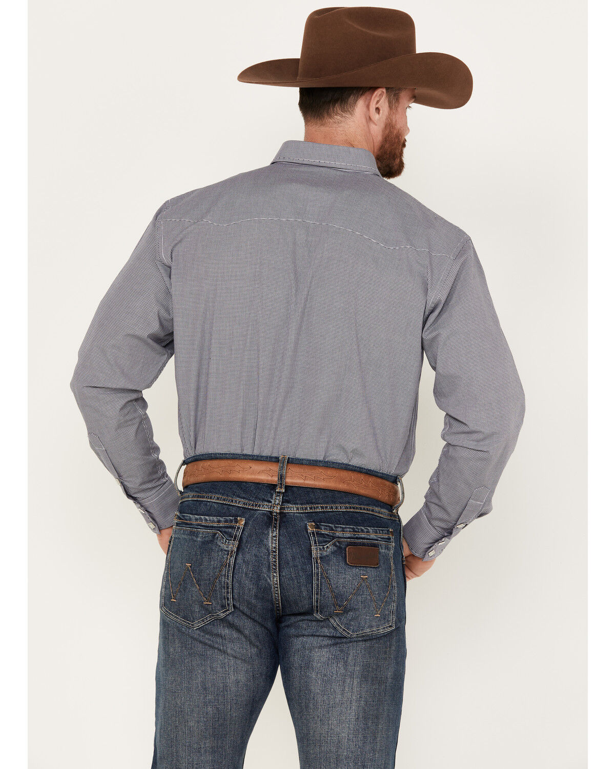 Image #4 - Resistol Men's Thorn Mini Checkered Print Long Sleeve Pearl Snap Western Shirt, , hi-res