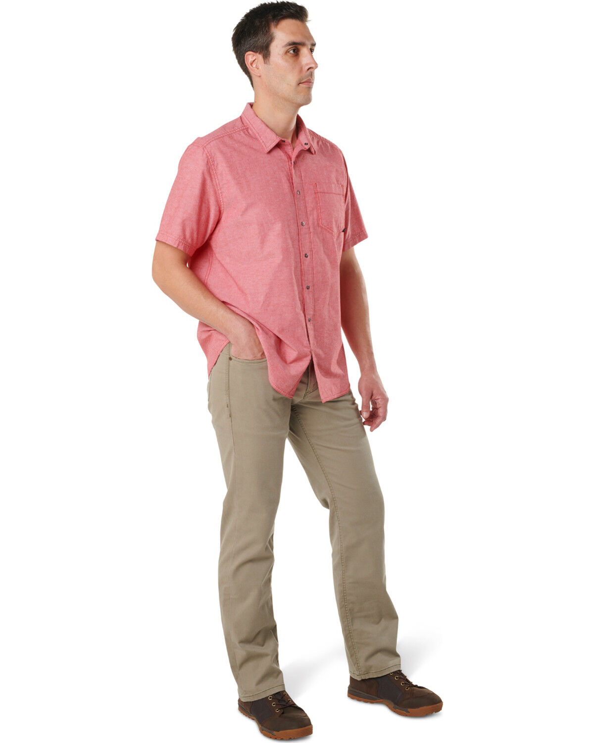 Image #4 - 5.11 Tactical Men's Ares Short Sleeve Button Down Work Shirt, Red, hi-res