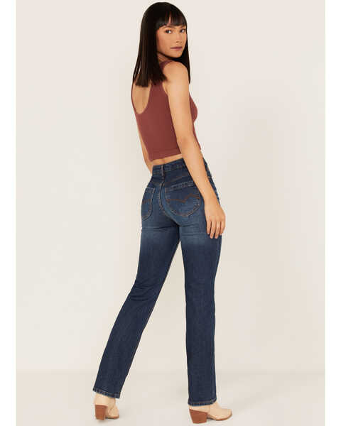 Image #3 - Cleo + Wolf Women's Slim Straight Signature Pocket Denim Jeans , Medium Wash, hi-res