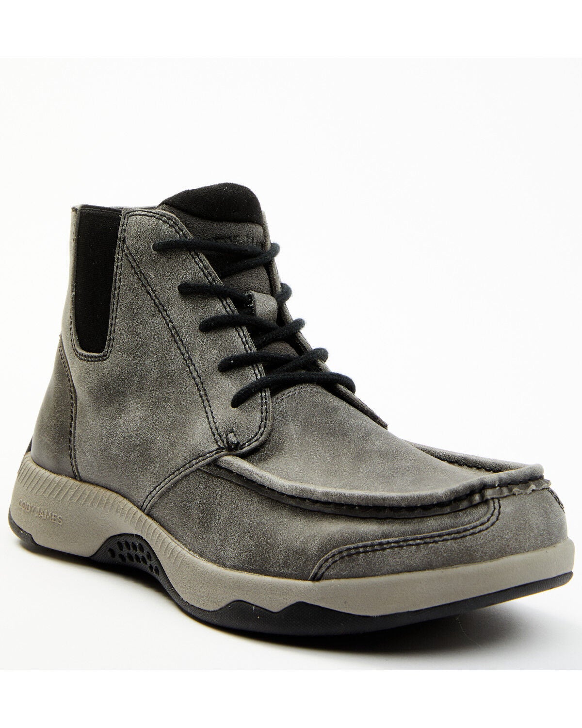 Cody James Men's Trusted Glacier Lace-Up Casual Chelsea Boots - Moc Toe, Grey, hi-res