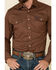 Wrangler Men's Solid Advanced Comfort Long Sleeve Work Shirt, Brown, hi-res