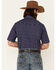 Roper Men's Floral Print Short Sleeve Snap Western Shirt , Navy, hi-res