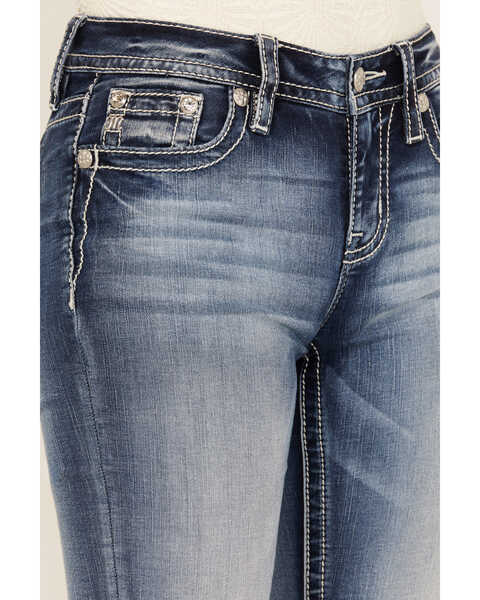 Image #4 - Miss Me Women's Medium Wash Mid Rise Stretch Bootcut Jeans , Medium Wash, hi-res