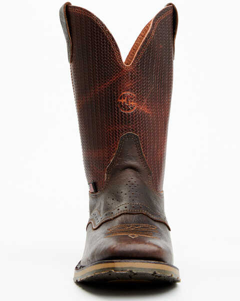 Image #4 - Double H Men's 11" Domestic Ice Roper Performance Western Boots - Broad Square Toe, Chocolate, hi-res