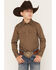 Image #1 - Gibson Trading Co Boys' Solid Long Sleeve Snap Western Shirt, Chocolate, hi-res