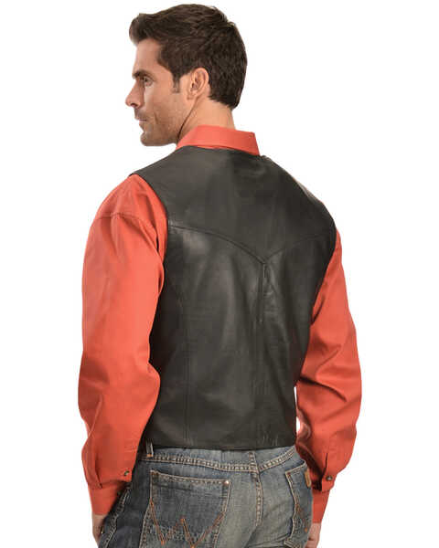 Image #2 - Scully Men's Lambskin Snap Front Vest, Black, hi-res