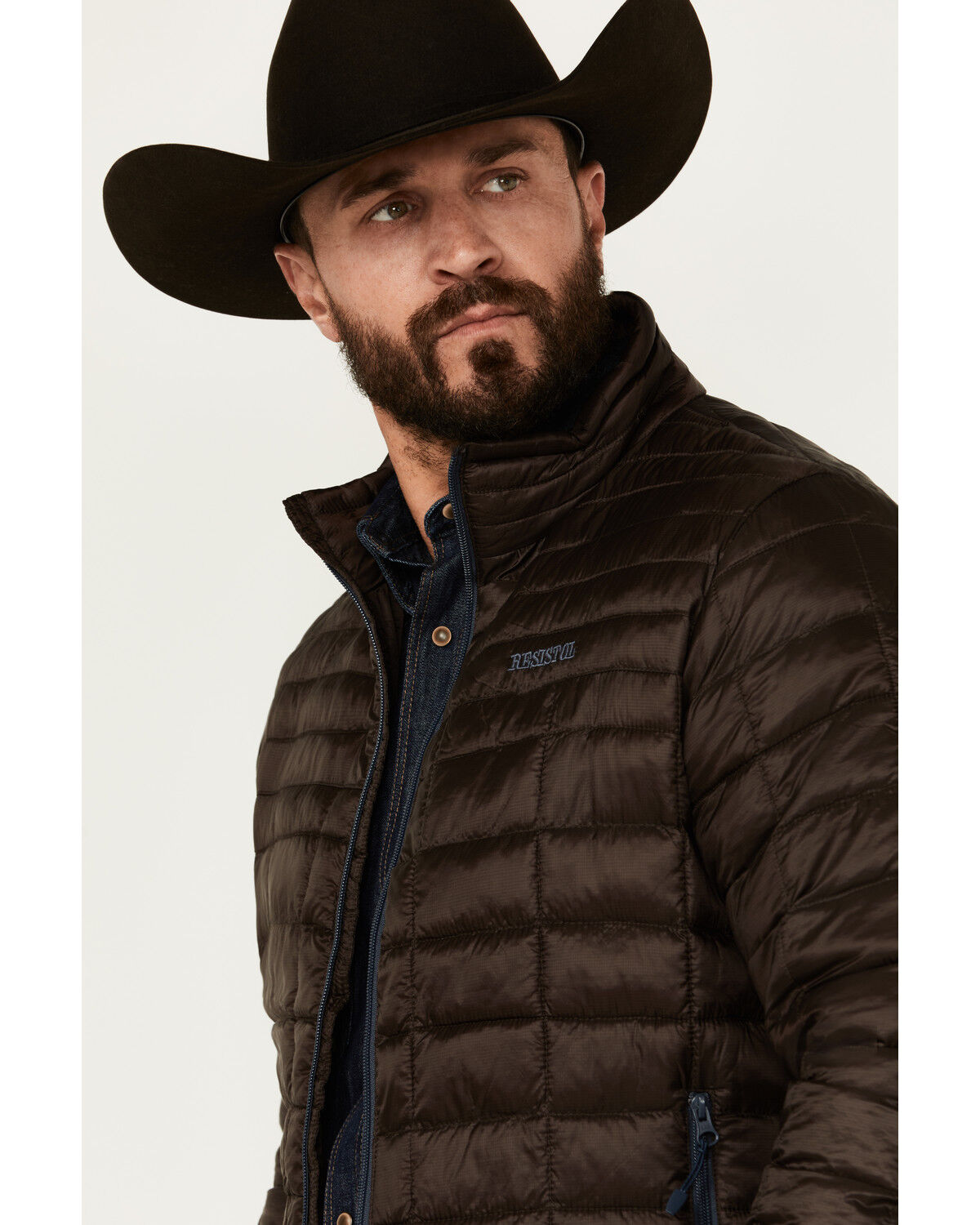 Image #2 - Resistol Men's Solid Brown Cold Bloq Zip-Front Insulated Jacket, Brown, hi-res