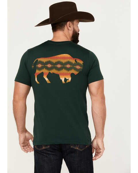 Image #4 - Pendleton Men's Tye River Buffalo Short Sleeve T-Shirt, Forest Green, hi-res