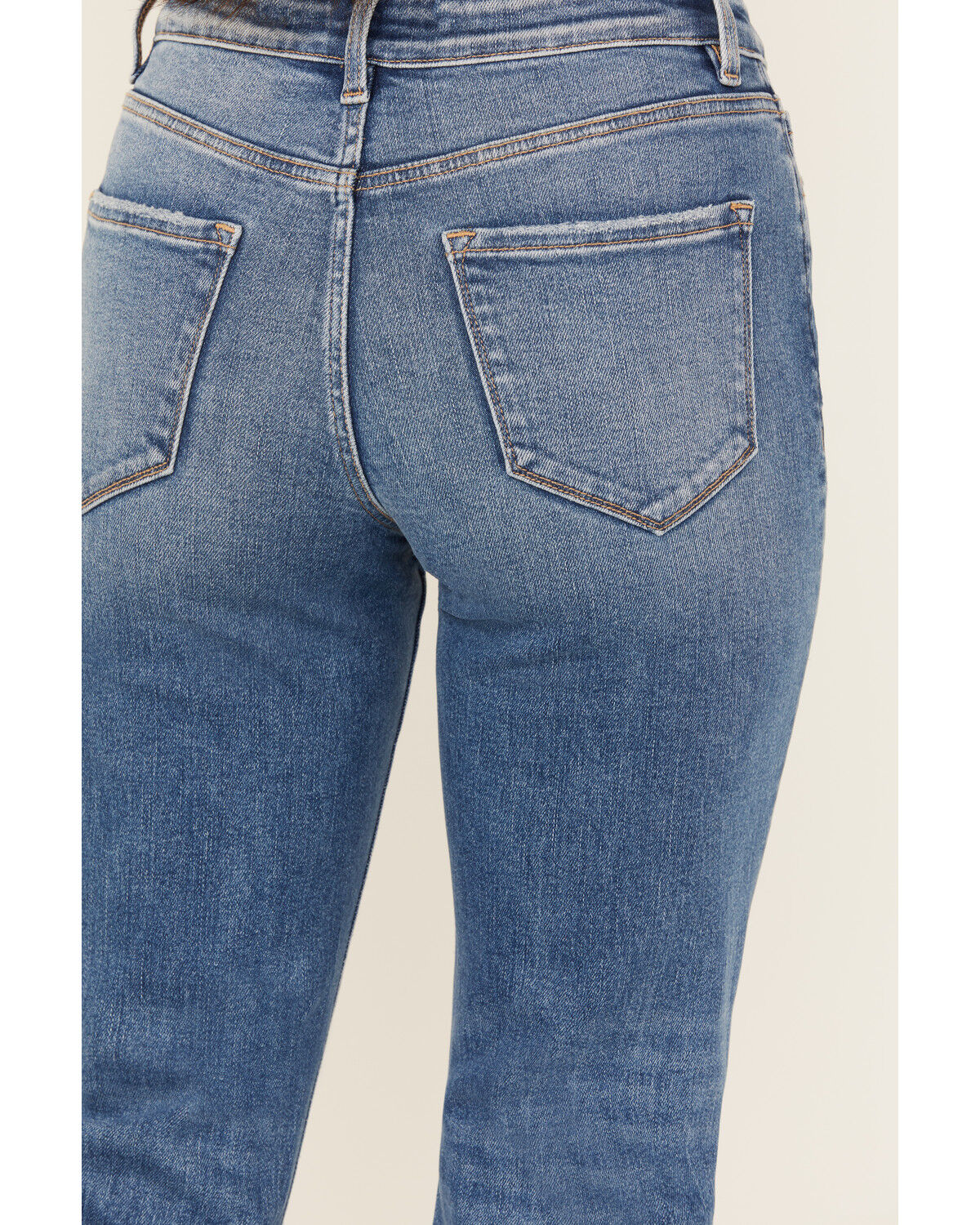 Image #4 - Vervet Women's Medium Wash High Rise Relaxed Flare Trouser Stretch Denim Jeans, Medium Wash, hi-res