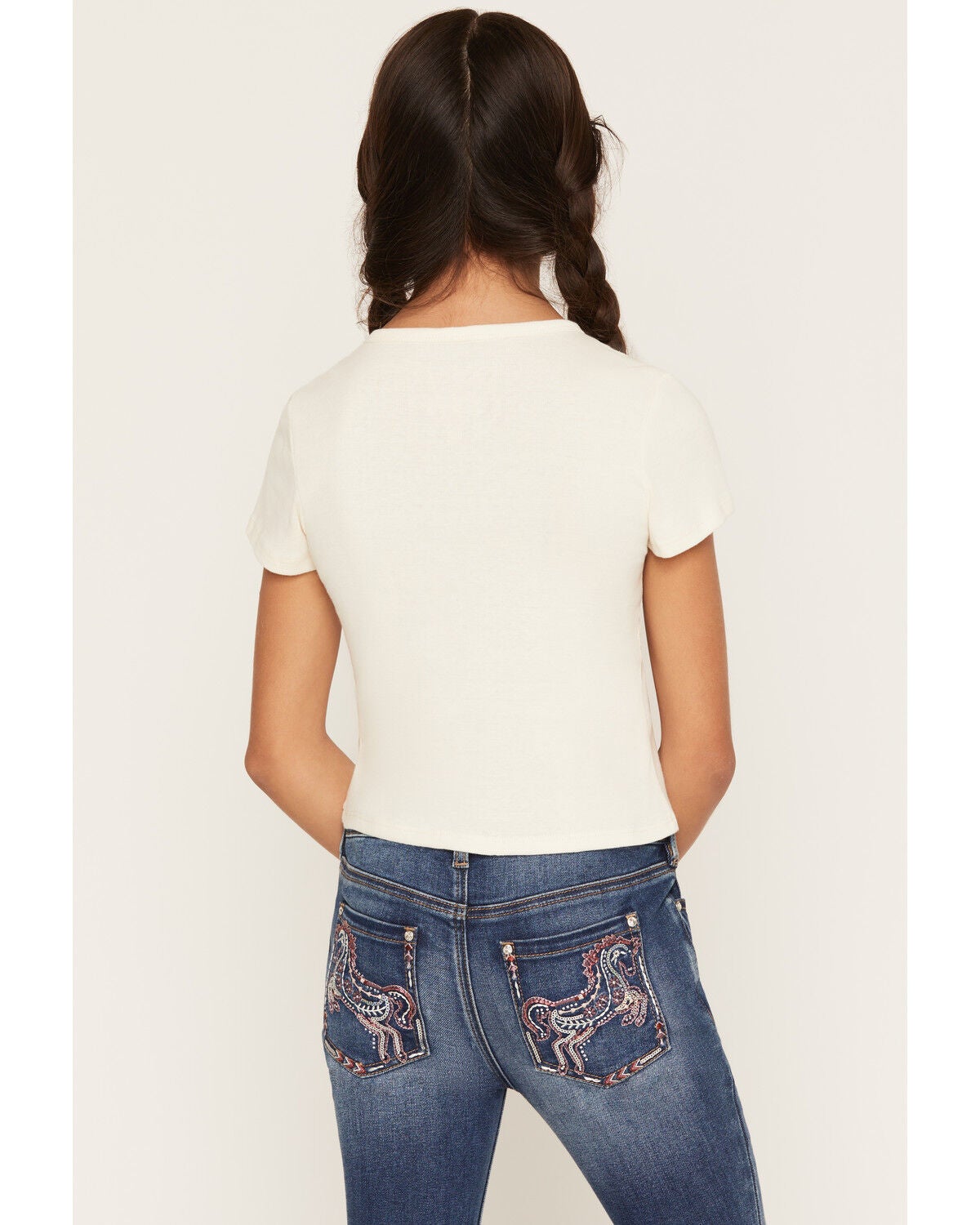 Image #4 - Buttercup Girls' Embellished Icon Short Sleeve Graphic Tee, Natural, hi-res