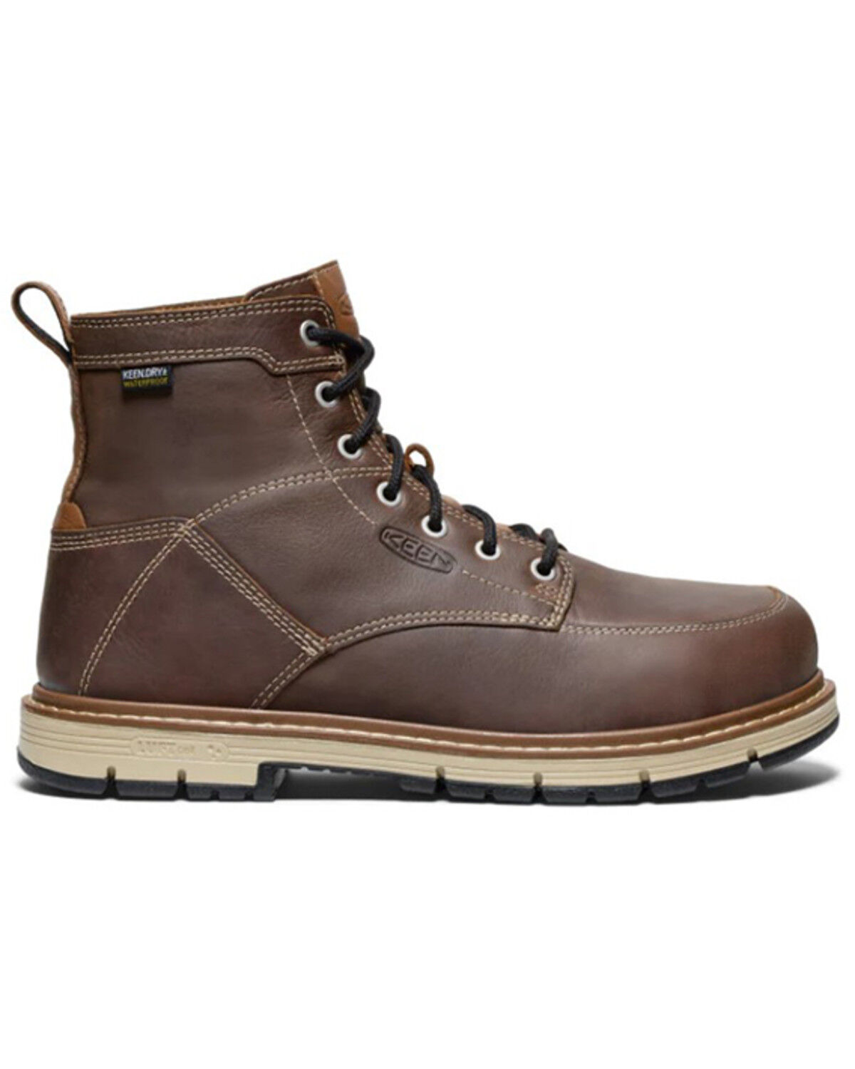 Image #2 - Keen Men's San Jose 6" Waterproof Work Boots - Aluminum Toe, Black/brown, hi-res