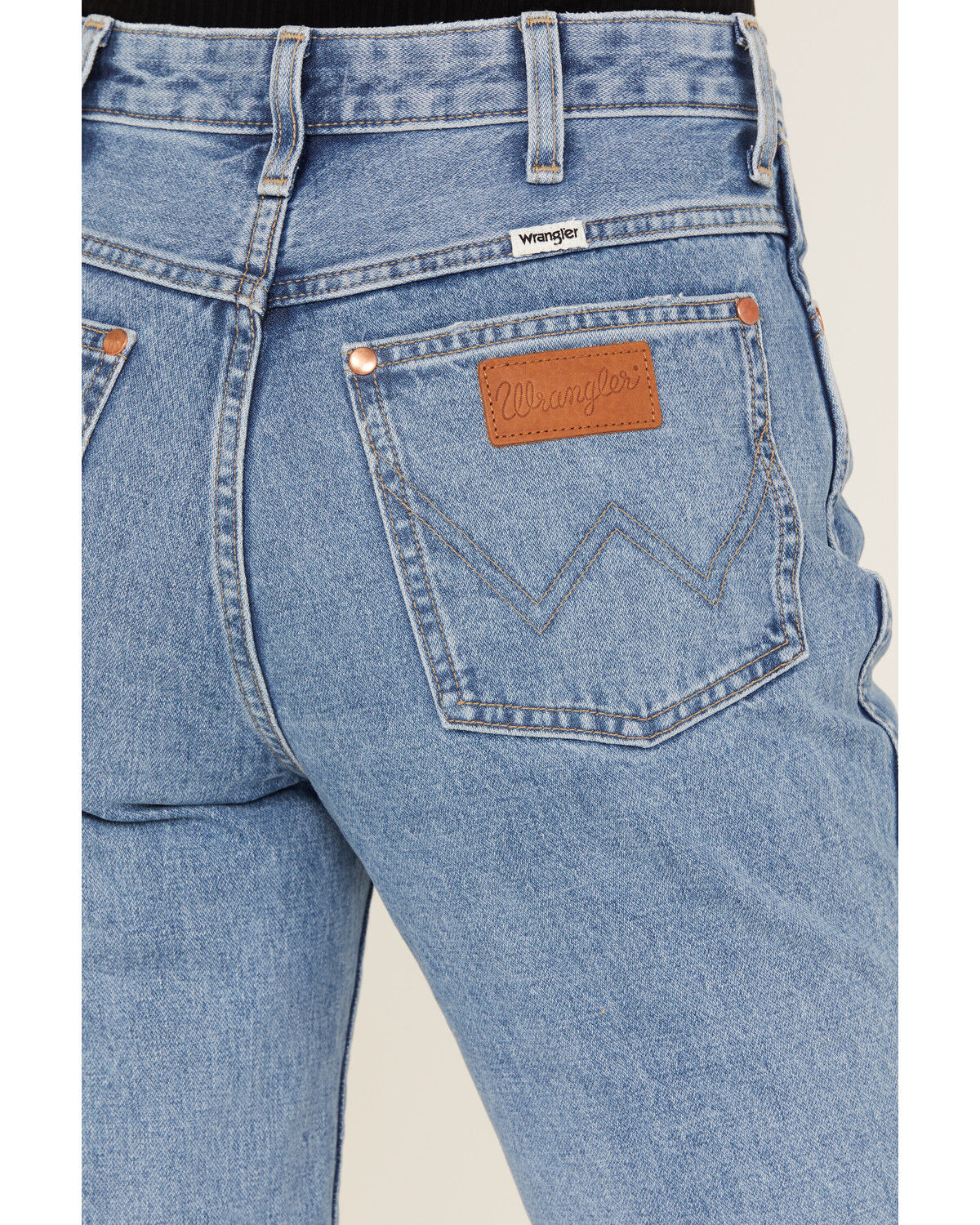 Image #4 - Wrangler Women's Medium Wash High Rise Wild West Straight Jeans, Blue, hi-res