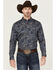 Image #1 - Cody James Men's Neverland Paisley Print Long Sleeve Button-Down Stretch Western Shirt - Tall, Light Blue, hi-res