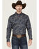 Image #1 - Cody James Men's Neverland Paisley Print Long Sleeve Button-Down Stretch Western Shirt - Tall , Light Blue, hi-res