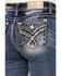 Image #2 - Miss Me Women's Dark Wash Braided Pocket Bootcut Stretch Denim Jeans, Dark Wash, hi-res