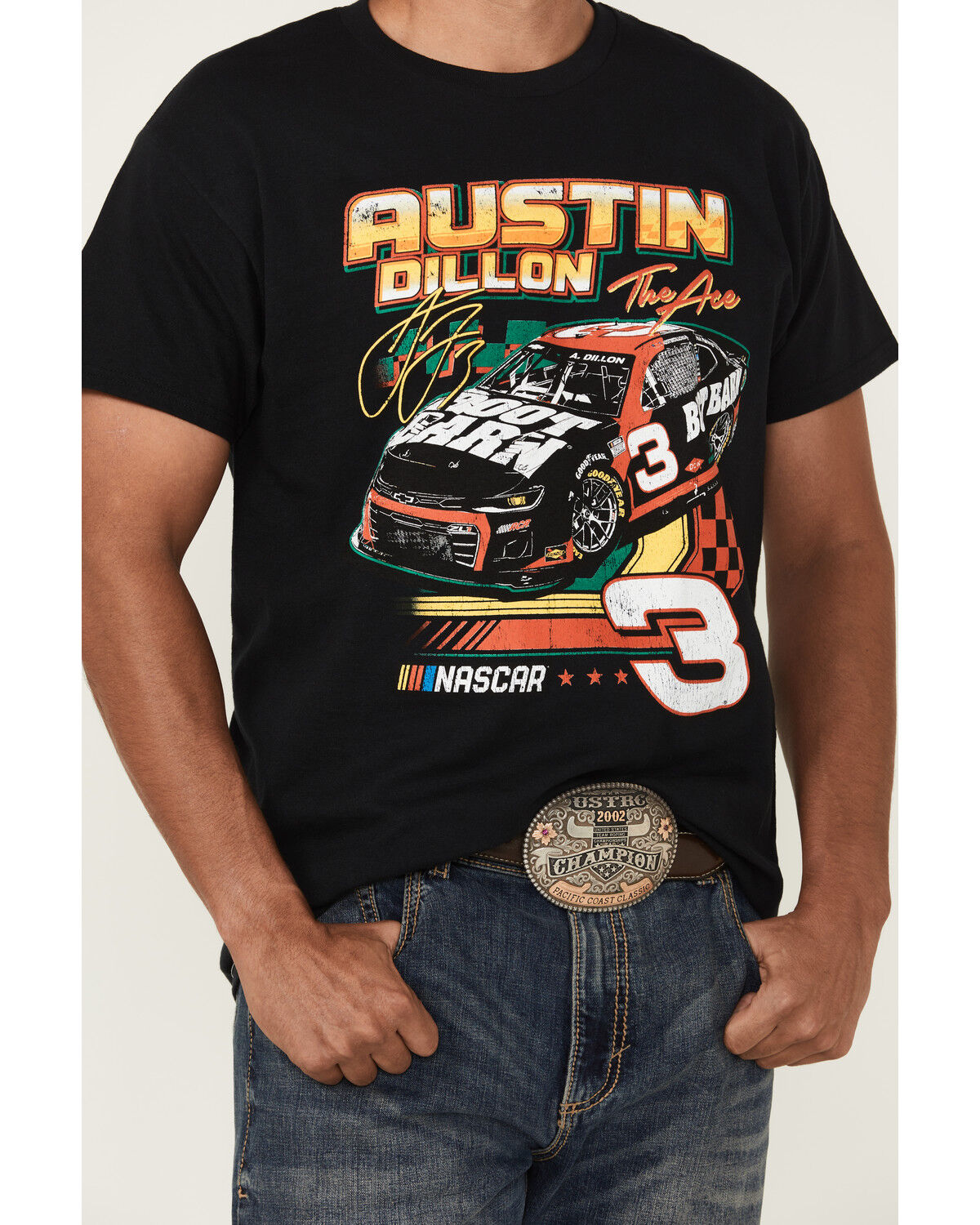 Image #3 - Nascar Men's Boot Barn Exclusive Austin Dillon Short Sleeve Graphic T-Shirt, Black, hi-res