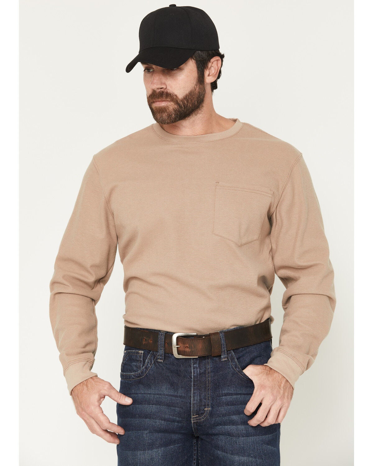 Image #2 - Cody James Men's FR Rustler Long Sleeve Work T-Shirt, Khaki, hi-res