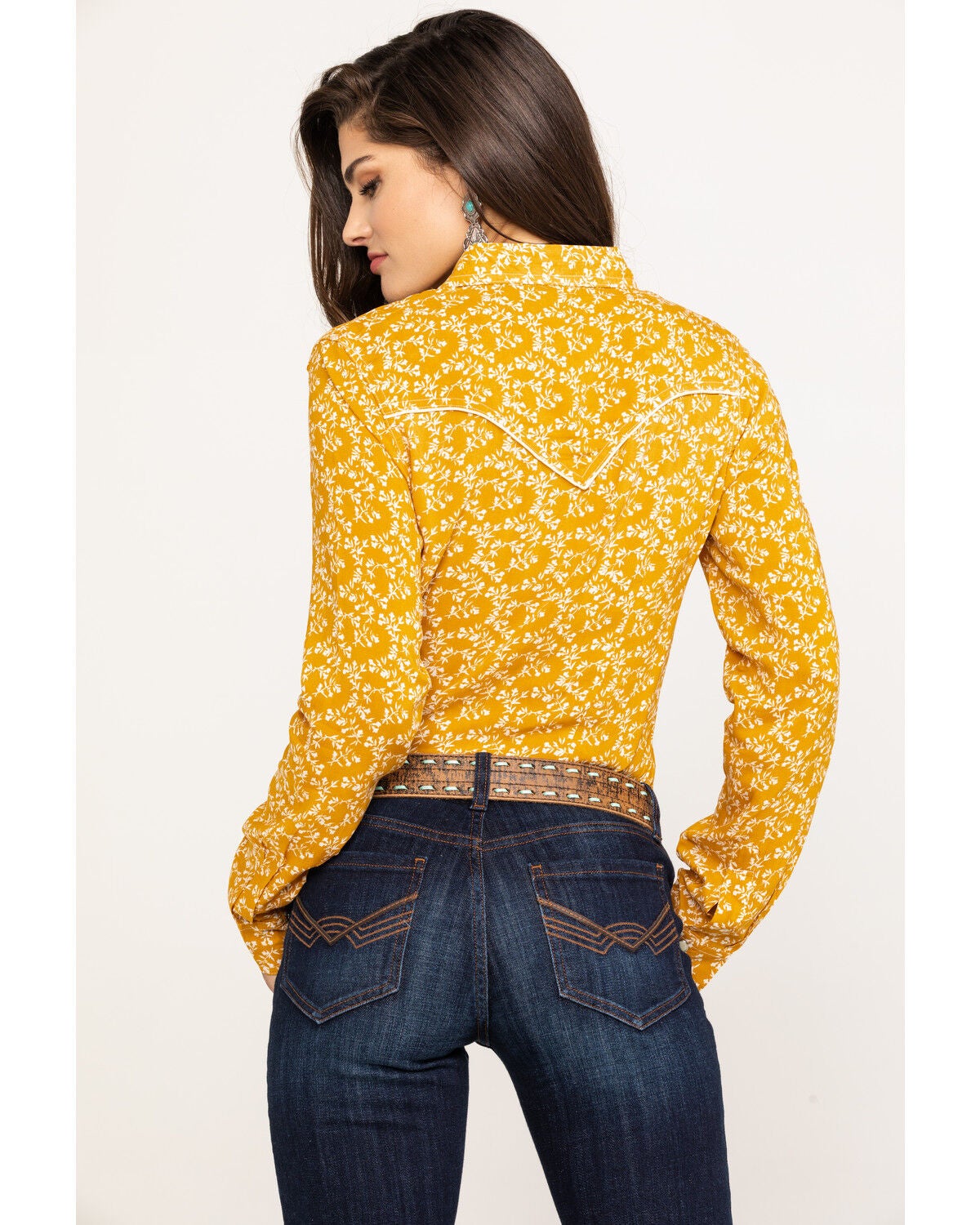 mustard colored women's jeans