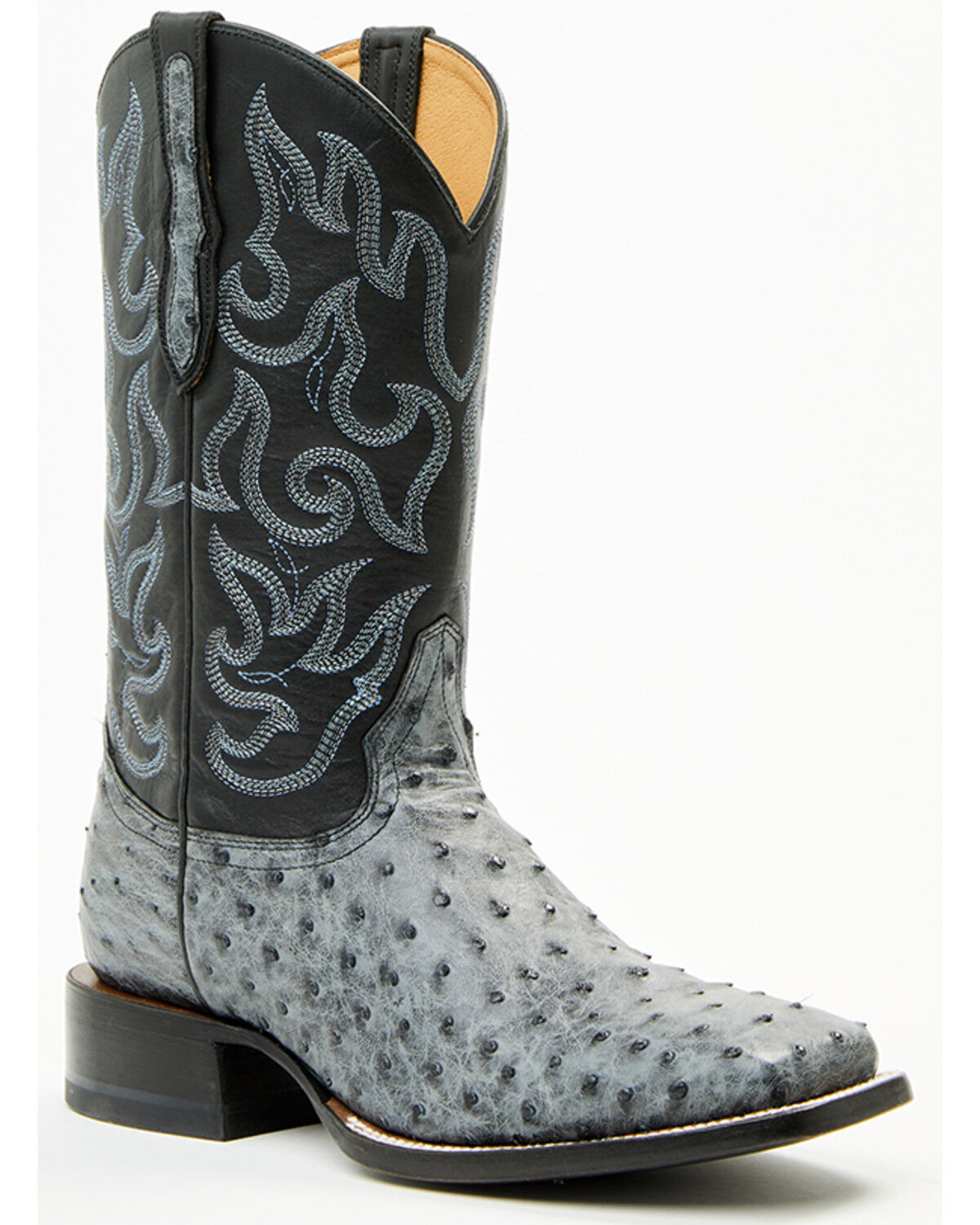 Image #1 - Cody James Men's Exotic Full Quill Ostrich Western Boots - Broad Square Toe, Grey, hi-res