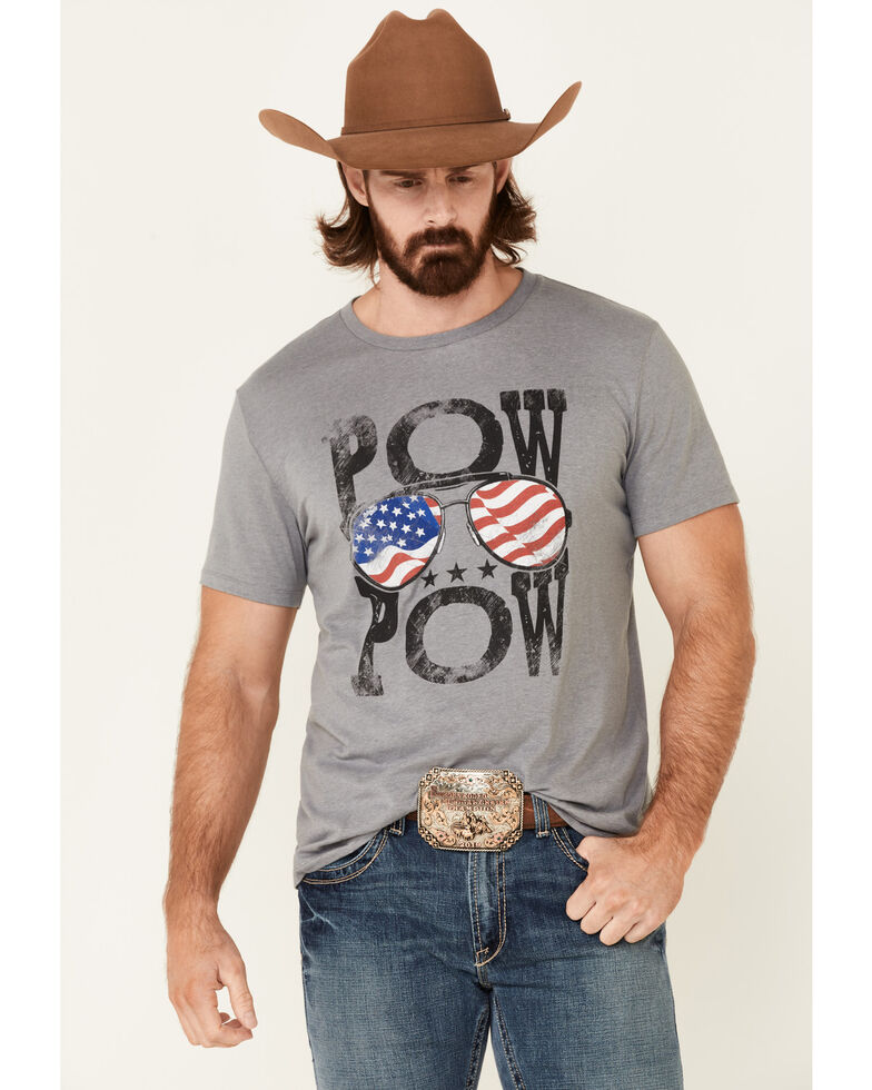 Dale Brisby Grey Pow Pow Slogan Graphic Short Sleeve T-Shirt