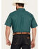 Cinch Men's Medallion Print Short Sleeve Button Down Western Shirt, Teal, hi-res