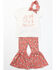 Image #1 - Shyanne Toddler Girls' Horse and Flower Pant Set - 3 Pieces, Red, hi-res