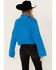 Image #4 - Revel Women's Turtleneck Cable Knit Cropped Sweater , Blue, hi-res