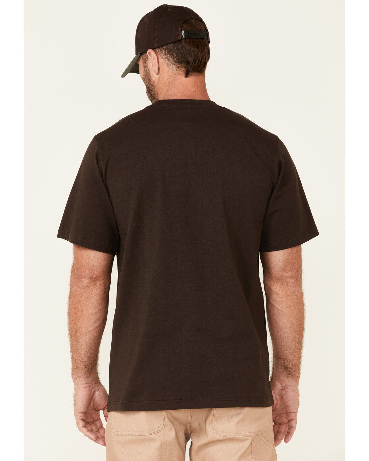 Image #4 - Hawx Men's Solid Dark Brown Forge Short Sleeve Work Pocket T-Shirt - Big, , hi-res