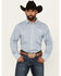 Image #1 - Wrangler Men's Geo Print Logo Long Sleeve Snap Western Shirt, Blue, hi-res