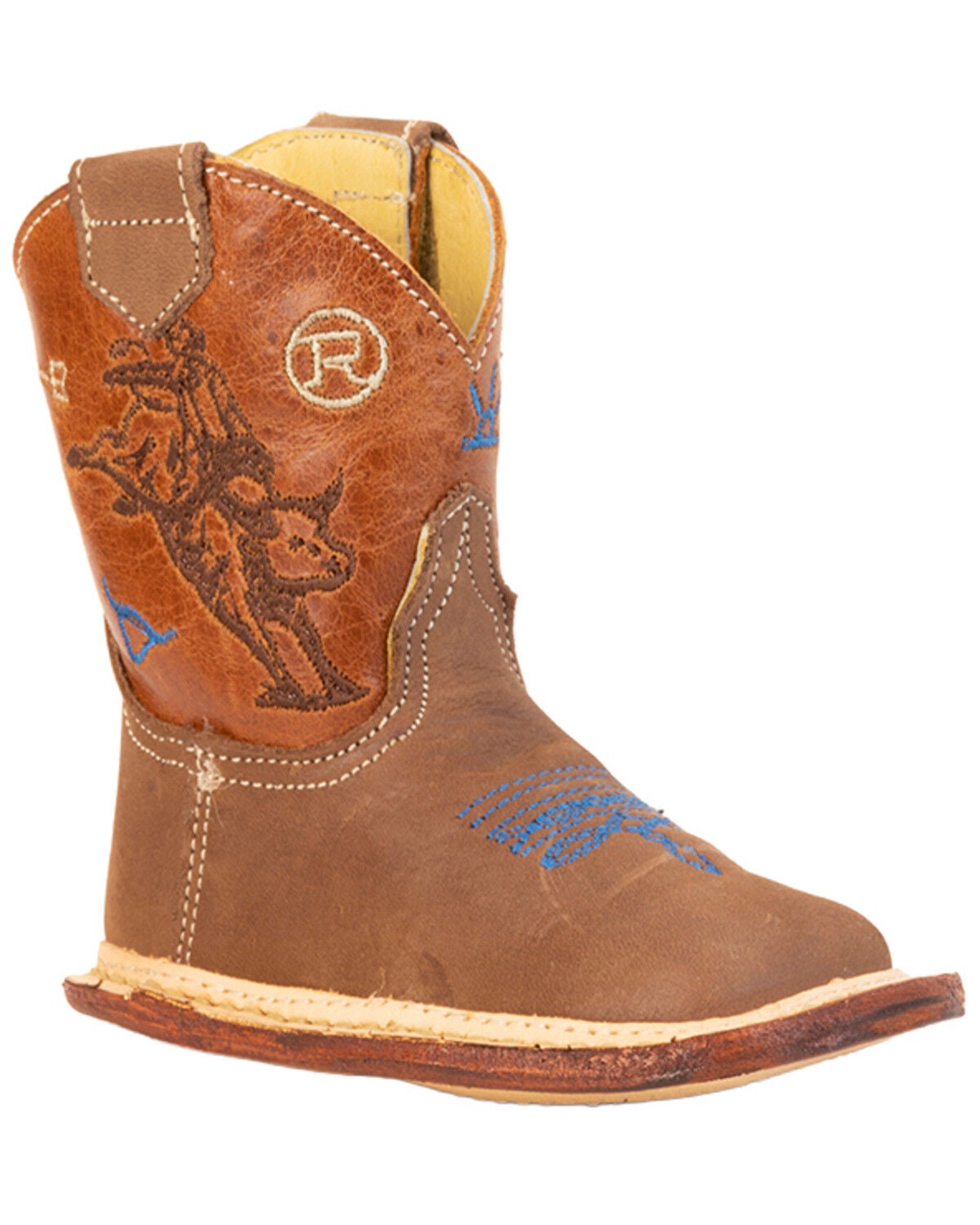 Image #1 - Roper Infant Boys' Brahma Brands Western Boots - Broad Square Toe, Brown, hi-res